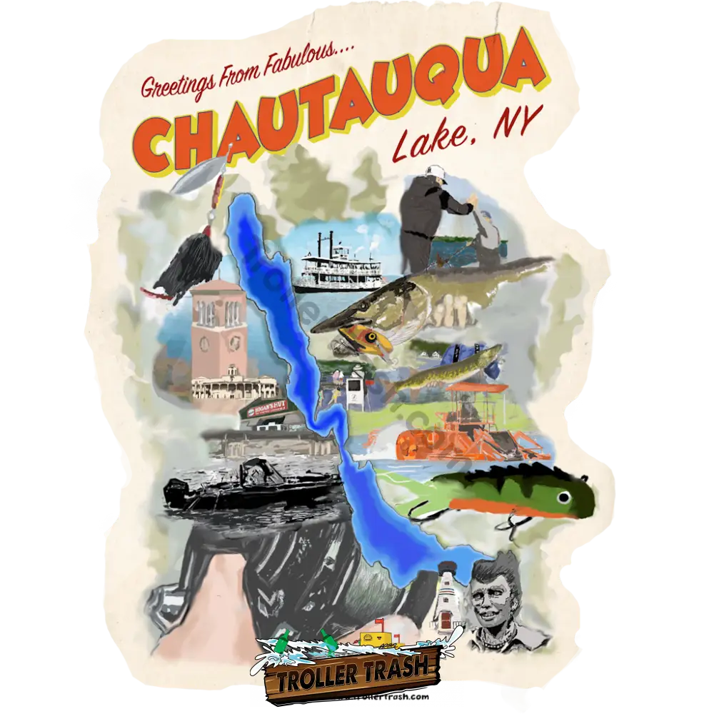 Greetings From Chautauqua Lake Sticker Stickers