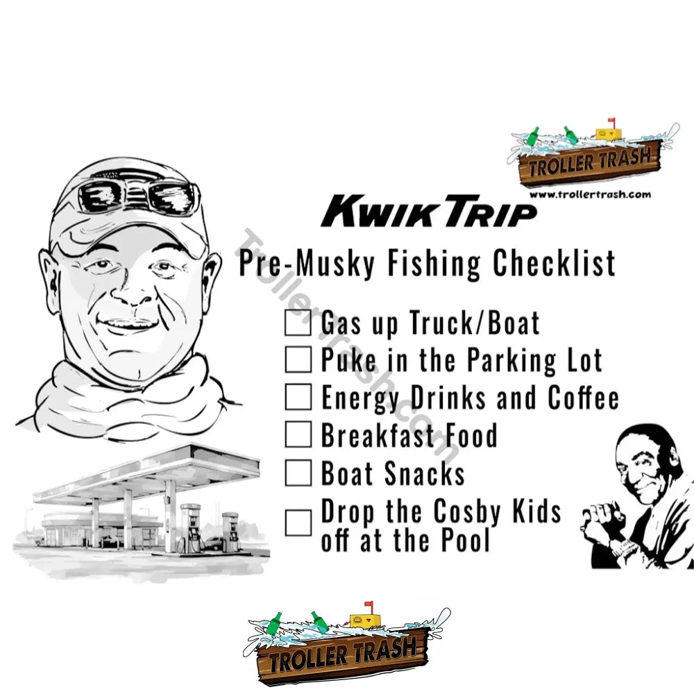 Pre-Musky Fishing Checklist Sticker Stickers